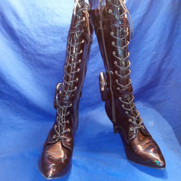 ALL THAT SHIMMER SHINES FROM THE FUTURE HEELED BOOTS ( BRAND NEW !!!! ) BLACK - Picture 6 of 6
